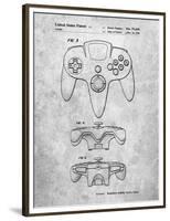 PP86-Slate Nintendo 64 Controller Patent Poster-Cole Borders-Framed Premium Giclee Print