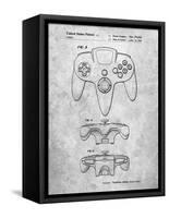 PP86-Slate Nintendo 64 Controller Patent Poster-Cole Borders-Framed Stretched Canvas