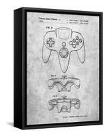 PP86-Slate Nintendo 64 Controller Patent Poster-Cole Borders-Framed Stretched Canvas