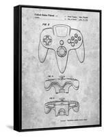 PP86-Slate Nintendo 64 Controller Patent Poster-Cole Borders-Framed Stretched Canvas