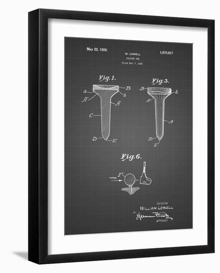 PP860-Black Grid Golf Tee Patent Poster-Cole Borders-Framed Giclee Print