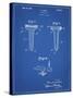 PP860-Blueprint Golf Tee Patent Poster-Cole Borders-Stretched Canvas