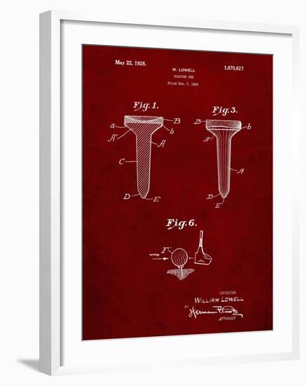 PP860-Burgundy Golf Tee Patent Poster-Cole Borders-Framed Giclee Print