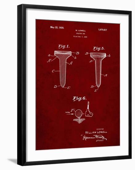 PP860-Burgundy Golf Tee Patent Poster-Cole Borders-Framed Giclee Print