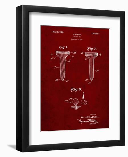 PP860-Burgundy Golf Tee Patent Poster-Cole Borders-Framed Giclee Print