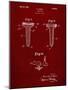 PP860-Burgundy Golf Tee Patent Poster-Cole Borders-Mounted Giclee Print
