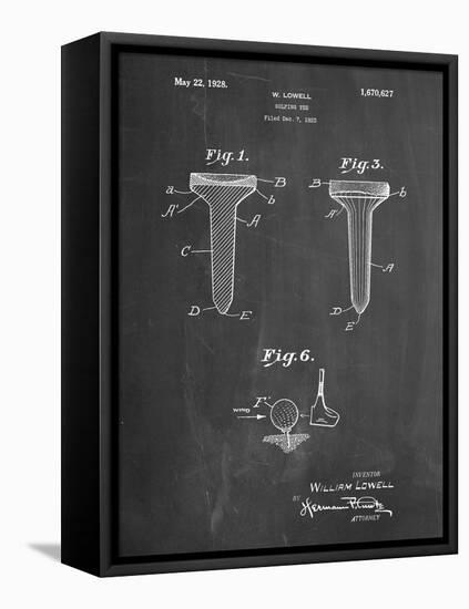 PP860-Chalkboard Golf Tee Patent Poster-Cole Borders-Framed Stretched Canvas