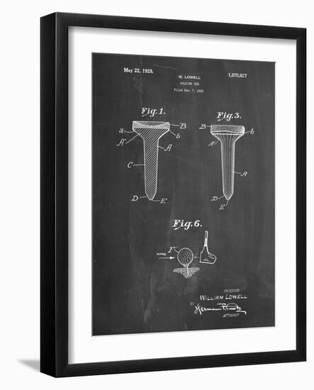 PP860-Chalkboard Golf Tee Patent Poster-Cole Borders-Framed Giclee Print