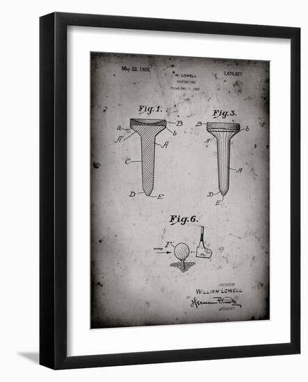 PP860-Faded Grey Golf Tee Patent Poster-Cole Borders-Framed Giclee Print