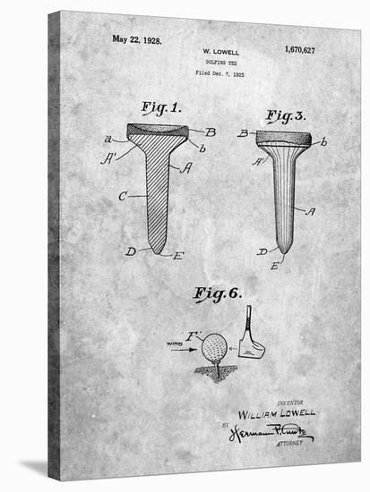 PP860-Slate Golf Tee Patent Poster-Cole Borders-Stretched Canvas