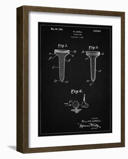 PP860-Vintage Black Golf Tee Patent Poster-Cole Borders-Framed Giclee Print