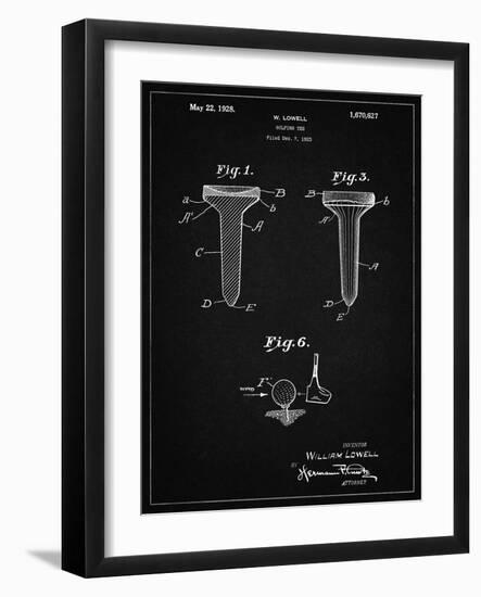 PP860-Vintage Black Golf Tee Patent Poster-Cole Borders-Framed Giclee Print