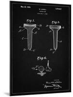 PP860-Vintage Black Golf Tee Patent Poster-Cole Borders-Mounted Giclee Print