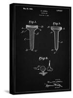 PP860-Vintage Black Golf Tee Patent Poster-Cole Borders-Stretched Canvas