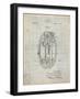 PP868-Antique Grid Parchment Hand Grenade World War 1 Patent Poster-Cole Borders-Framed Giclee Print