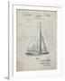 PP878-Antique Grid Parchment Herreshoff R 40' Gamecock Racing Sailboat Patent Poster-Cole Borders-Framed Giclee Print