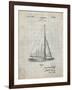 PP878-Antique Grid Parchment Herreshoff R 40' Gamecock Racing Sailboat Patent Poster-Cole Borders-Framed Giclee Print