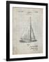 PP878-Antique Grid Parchment Herreshoff R 40' Gamecock Racing Sailboat Patent Poster-Cole Borders-Framed Giclee Print