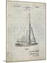 PP878-Antique Grid Parchment Herreshoff R 40' Gamecock Racing Sailboat Patent Poster-Cole Borders-Mounted Giclee Print