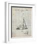 PP878-Antique Grid Parchment Herreshoff R 40' Gamecock Racing Sailboat Patent Poster-Cole Borders-Framed Giclee Print