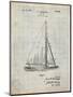 PP878-Antique Grid Parchment Herreshoff R 40' Gamecock Racing Sailboat Patent Poster-Cole Borders-Mounted Giclee Print