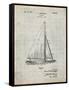 PP878-Antique Grid Parchment Herreshoff R 40' Gamecock Racing Sailboat Patent Poster-Cole Borders-Framed Stretched Canvas