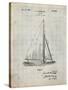 PP878-Antique Grid Parchment Herreshoff R 40' Gamecock Racing Sailboat Patent Poster-Cole Borders-Stretched Canvas