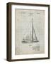 PP878-Antique Grid Parchment Herreshoff R 40' Gamecock Racing Sailboat Patent Poster-Cole Borders-Framed Giclee Print