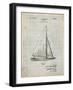 PP878-Antique Grid Parchment Herreshoff R 40' Gamecock Racing Sailboat Patent Poster-Cole Borders-Framed Giclee Print