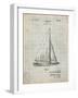 PP878-Antique Grid Parchment Herreshoff R 40' Gamecock Racing Sailboat Patent Poster-Cole Borders-Framed Giclee Print