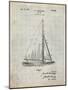 PP878-Antique Grid Parchment Herreshoff R 40' Gamecock Racing Sailboat Patent Poster-Cole Borders-Mounted Giclee Print