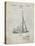 PP878-Antique Grid Parchment Herreshoff R 40' Gamecock Racing Sailboat Patent Poster-Cole Borders-Stretched Canvas