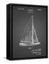 PP878-Black Grid Herreshoff R 40' Gamecock Racing Sailboat Patent Poster-Cole Borders-Framed Stretched Canvas