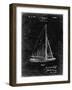 PP878-Black Grunge Herreshoff R 40' Gamecock Racing Sailboat Patent Poster-Cole Borders-Framed Giclee Print