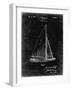 PP878-Black Grunge Herreshoff R 40' Gamecock Racing Sailboat Patent Poster-Cole Borders-Framed Giclee Print