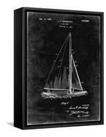 PP878-Black Grunge Herreshoff R 40' Gamecock Racing Sailboat Patent Poster-Cole Borders-Framed Stretched Canvas