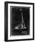 PP878-Black Grunge Herreshoff R 40' Gamecock Racing Sailboat Patent Poster-Cole Borders-Framed Giclee Print