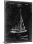 PP878-Black Grunge Herreshoff R 40' Gamecock Racing Sailboat Patent Poster-Cole Borders-Mounted Giclee Print