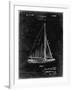 PP878-Black Grunge Herreshoff R 40' Gamecock Racing Sailboat Patent Poster-Cole Borders-Framed Giclee Print