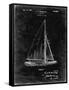 PP878-Black Grunge Herreshoff R 40' Gamecock Racing Sailboat Patent Poster-Cole Borders-Framed Stretched Canvas
