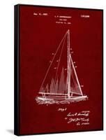 PP878-Burgundy Herreshoff R 40' Gamecock Racing Sailboat Patent Poster-Cole Borders-Framed Stretched Canvas