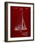 PP878-Burgundy Herreshoff R 40' Gamecock Racing Sailboat Patent Poster-Cole Borders-Framed Giclee Print