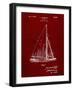 PP878-Burgundy Herreshoff R 40' Gamecock Racing Sailboat Patent Poster-Cole Borders-Framed Giclee Print