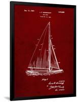 PP878-Burgundy Herreshoff R 40' Gamecock Racing Sailboat Patent Poster-Cole Borders-Framed Giclee Print