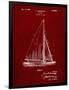 PP878-Burgundy Herreshoff R 40' Gamecock Racing Sailboat Patent Poster-Cole Borders-Framed Giclee Print