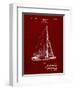 PP878-Burgundy Herreshoff R 40' Gamecock Racing Sailboat Patent Poster-Cole Borders-Framed Giclee Print