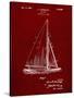 PP878-Burgundy Herreshoff R 40' Gamecock Racing Sailboat Patent Poster-Cole Borders-Stretched Canvas