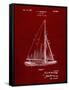 PP878-Burgundy Herreshoff R 40' Gamecock Racing Sailboat Patent Poster-Cole Borders-Framed Stretched Canvas