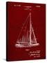PP878-Burgundy Herreshoff R 40' Gamecock Racing Sailboat Patent Poster-Cole Borders-Stretched Canvas