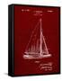 PP878-Burgundy Herreshoff R 40' Gamecock Racing Sailboat Patent Poster-Cole Borders-Framed Stretched Canvas